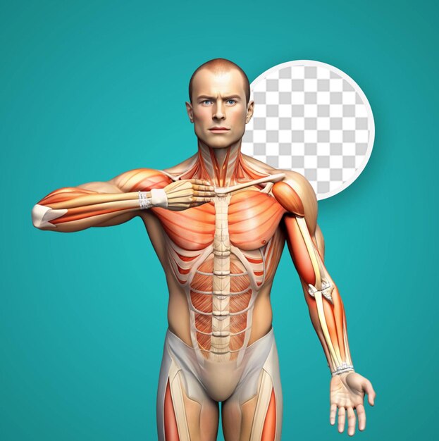 PSD muscles and bones in human body illustrations set cartoon man with skeleton and blood vessel structure