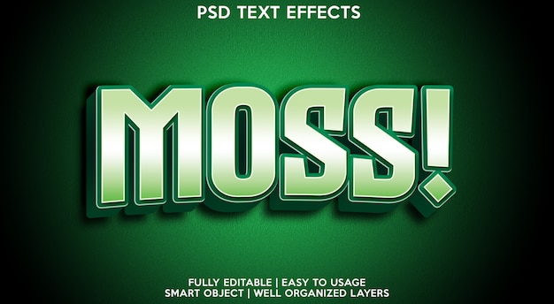 PSD musgo! modelo de efeito de texto