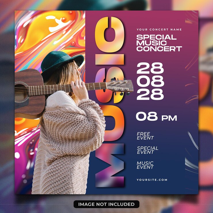 PSD music event social media template design