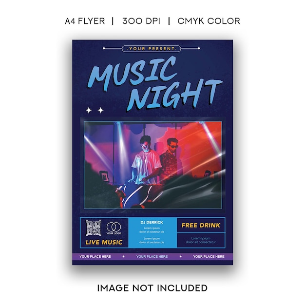 Music night party flyer