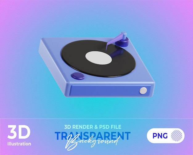 PSD música dj 3d con fondo transparente