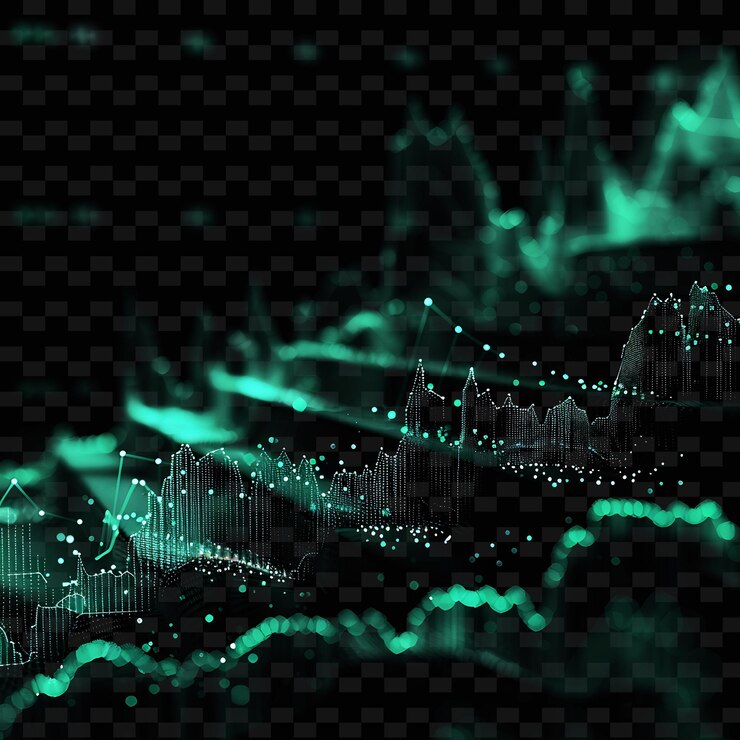 PSD música verde y azul sobre un fondo negro