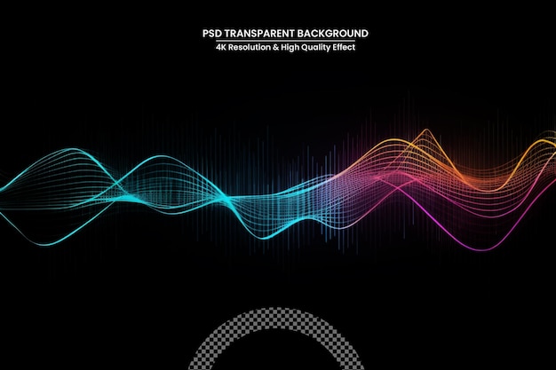 Musik-equalizer, neon-schallwellen, audio-digital-technologie, hintergrunddesign