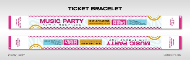 Musik-Party-Armband-Ticketvorlage