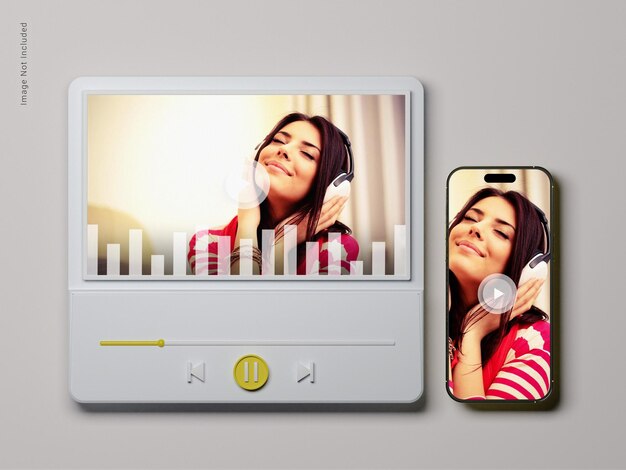 Musik-player mit mobilem mockup