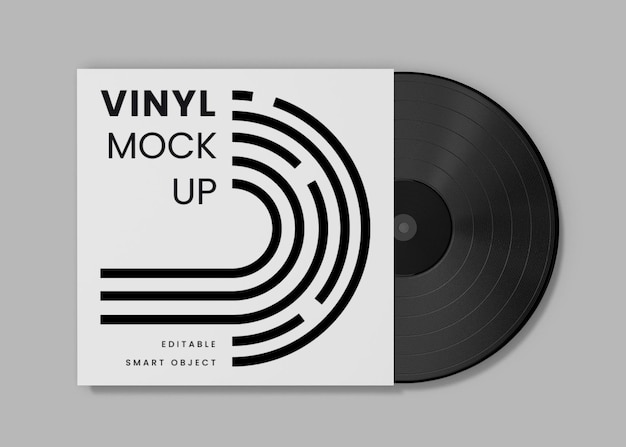 Musik-vinyl und plattenlabel-disc-mockup