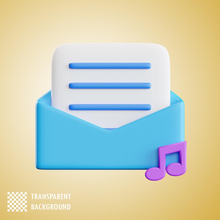 PSD musikbenachrichtigung 3d-rendering