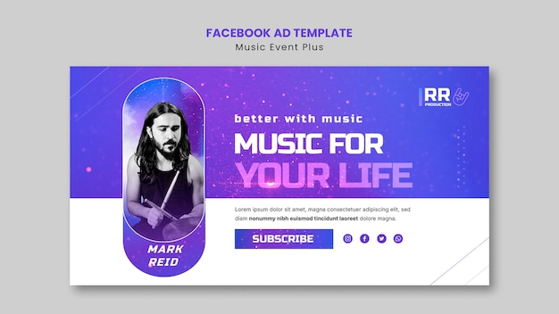 PSD musikereignis-promo-vorlage für soziale medien