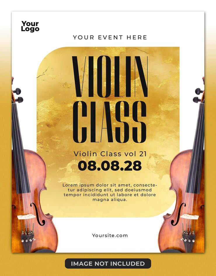 PSD musikkursflyer-vorlage