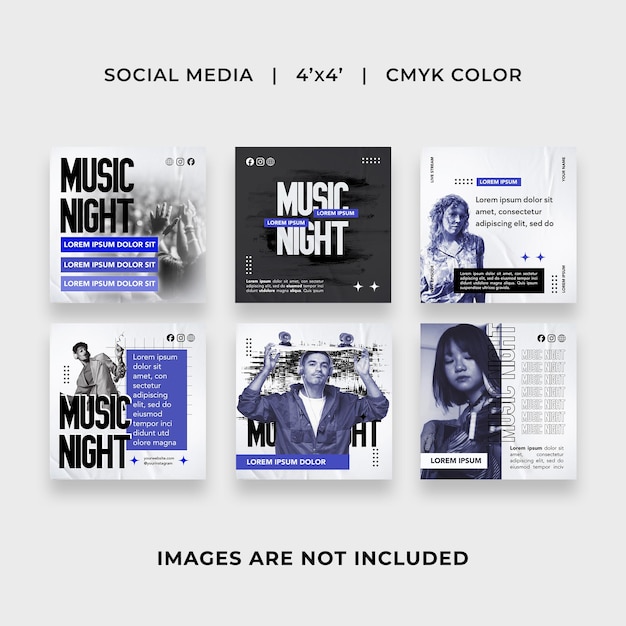 Musiknacht-Vorlagen für Social-Media-Posts