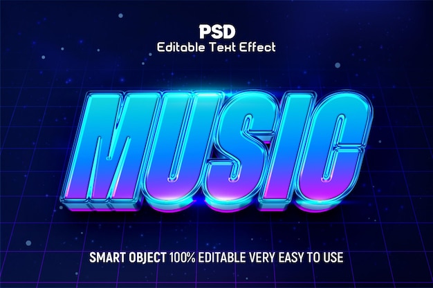 Musique De Fête 3d Effet De Texte Modifiable