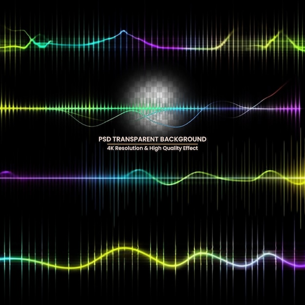Musique ondes sonores Technologie d'égaliseur audio impulsion musicale Fond transparent
