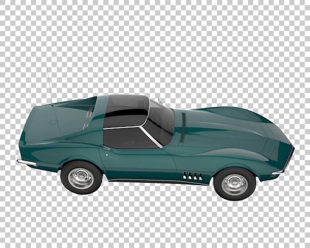 Muskelauto auf transparentem Hintergrund. 3D-Rendering - Abbildung