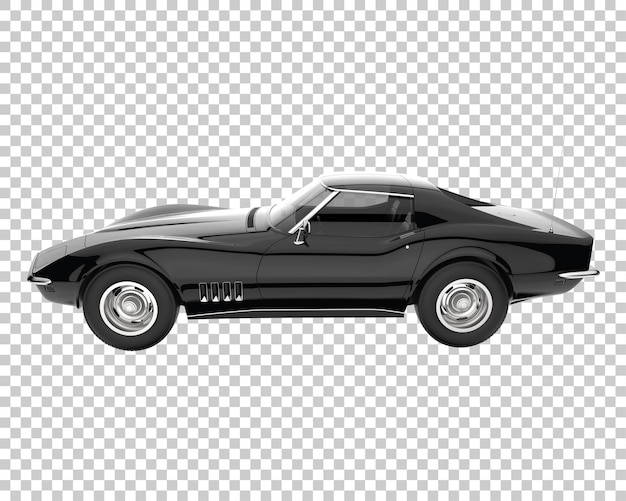 Muskelauto auf transparentem Hintergrund. 3D-Rendering - Abbildung