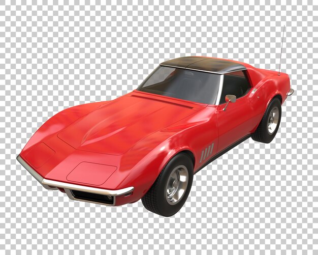 Muskelauto auf transparentem Hintergrund. 3D-Rendering - Abbildung