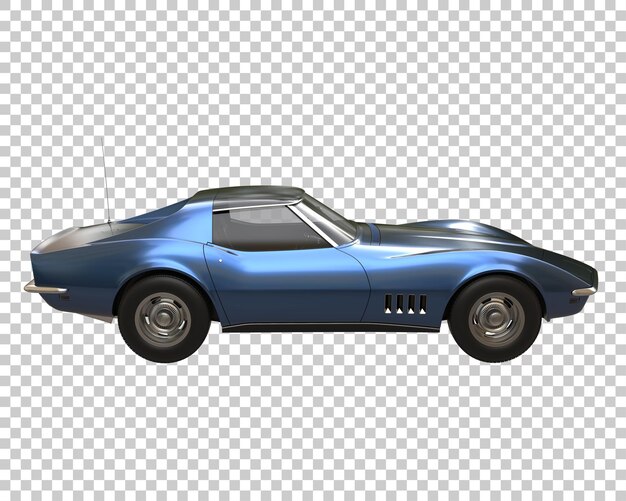 Muskelauto auf transparentem Hintergrund. 3D-Rendering - Abbildung