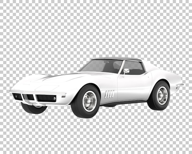 Muskelauto auf transparentem Hintergrund. 3D-Rendering - Abbildung