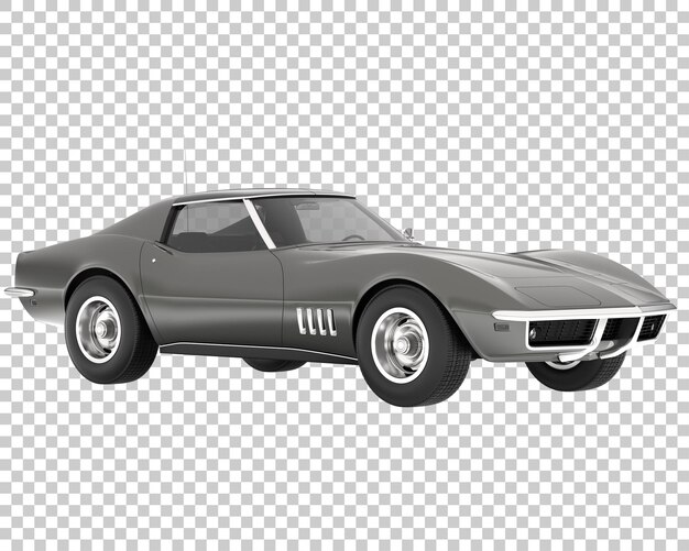 Muskelauto auf transparentem Hintergrund. 3D-Rendering - Abbildung