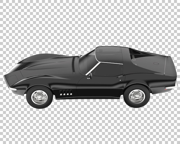 Muskelauto auf transparentem Hintergrund. 3D-Rendering - Abbildung
