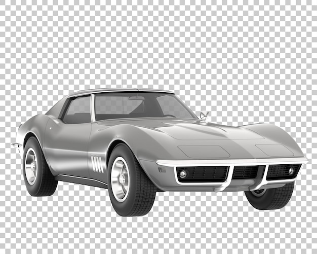 Muskelauto auf transparentem Hintergrund. 3D-Rendering - Abbildung