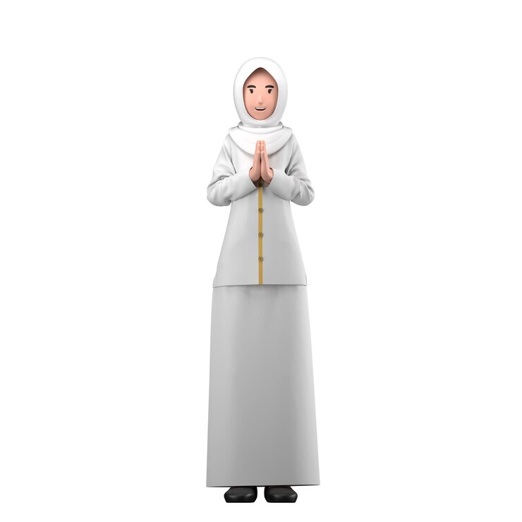 PSD muslim woman hijab happy eid ramadan mubarak