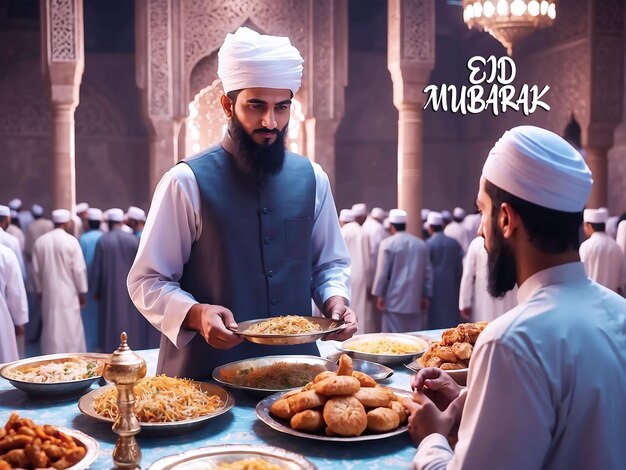 PSD muslime genießen das iftar in der moschee