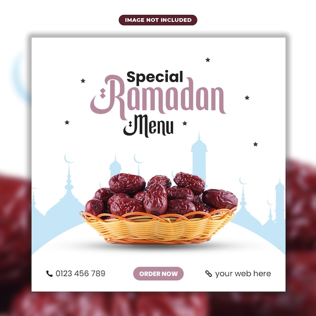 Muslimisches festival ramadan kareem food social media post design premium psd premium psd