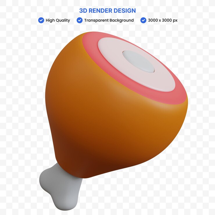 PSD muslo de carne de renderizado 3d aislado