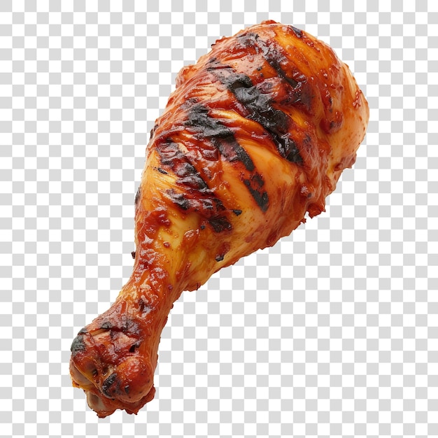 El muslo de pollo a la parrilla aislado sobre un fondo transparente png