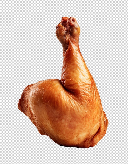 PSD muslo de pollo a la parrilla o frito ai cutout en transparente