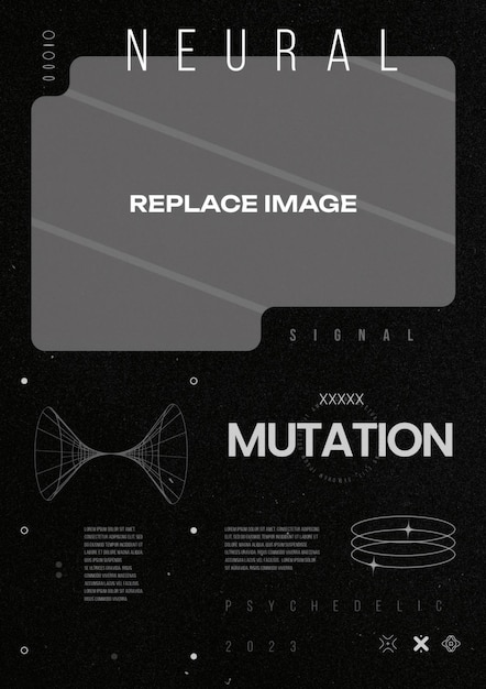 La mutación de la señal neuronal un diseño de cartel psicodélico futurista