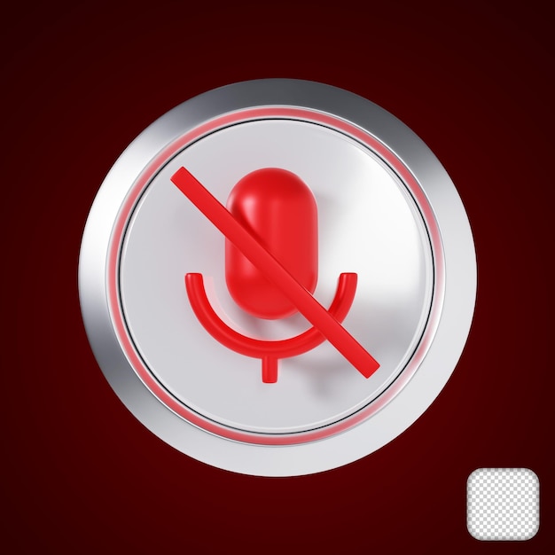 PSD mute record phone call button ilustração 3d