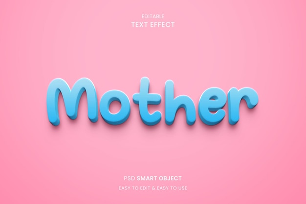 Mutter 3d-text-effekt