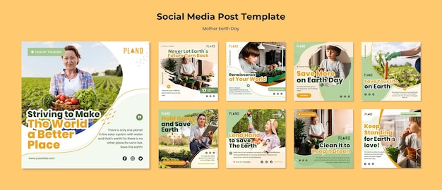 PSD mutter erde tag instagram beiträge vorlage mit foto