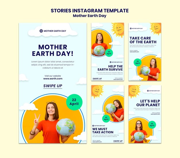PSD mutter erde tag instagram geschichten