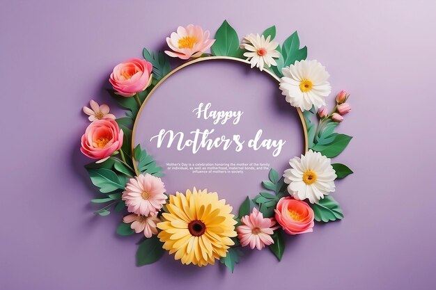 Muttertagsgrüße mit Blumen im Hintergrund
