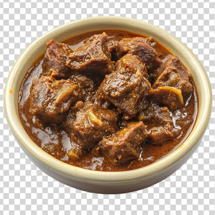 PSD mutton rogan josh aislado en un fondo transparente
