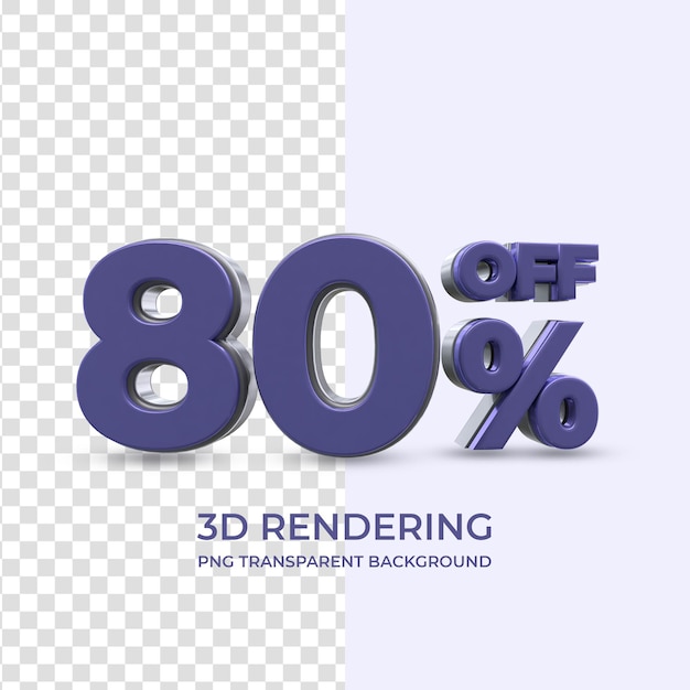 Muy Peri 80 por ciento de representación 3d aislado fondo transparente