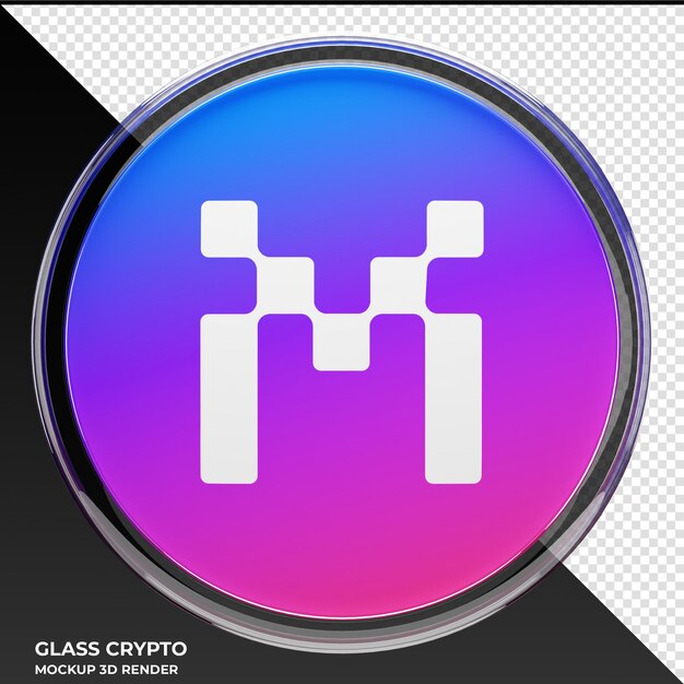MXC Glass Crypto Coin Ilustración 3D