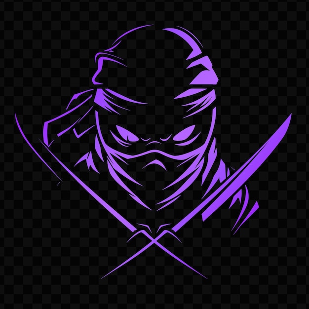 PSD mysteriöses ninja-maskottchen-logo mit einer maske und einem schwert designe psd vector t-shirt tattoo ink art