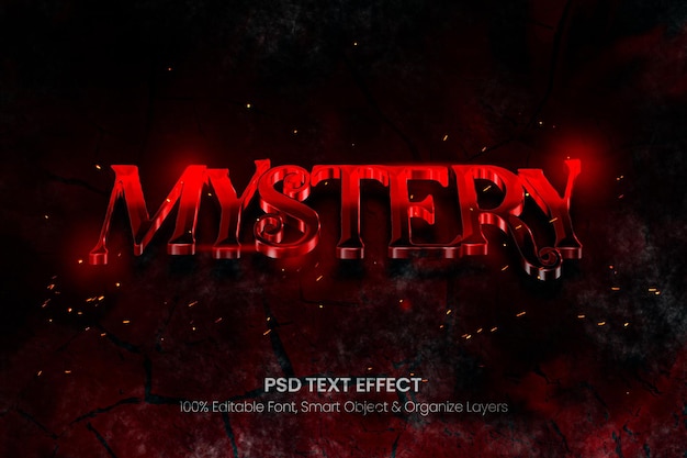 Mystery Text Effect 3D Custom Premium (effetto testo misterioso 3D personalizzato)