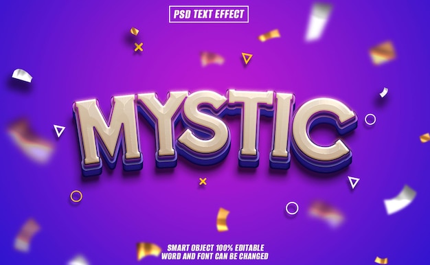 mystic Text-Effekt Schriftart bearbeitbare Typographie 3D-Text