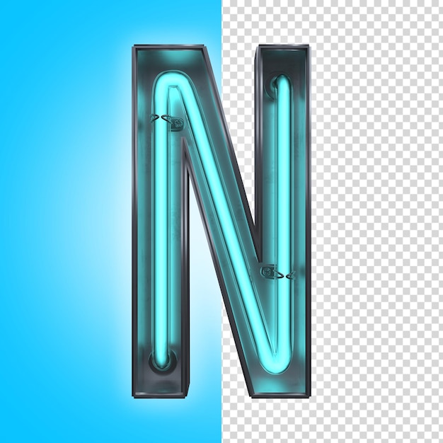 PSD n 3d letra neon