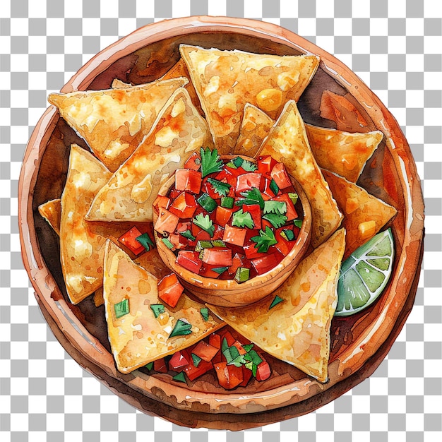 PSD nachos en el plato mexicano tema mexicano