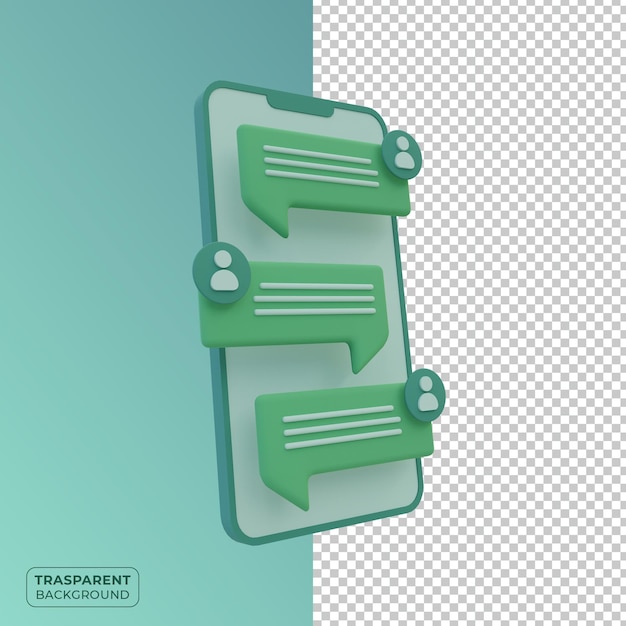 Nachricht am Telefon Illustration in 3D-Rendering