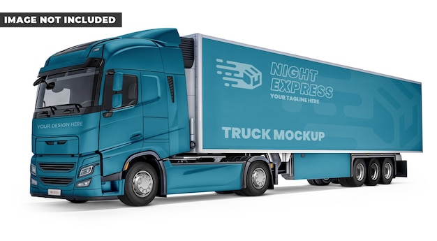 Nacht-Express-LKW-Mockup
