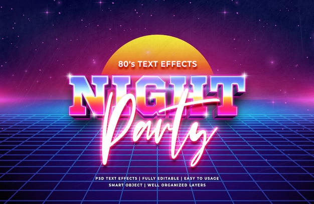 Nacht Party 3d Text Style Effekt