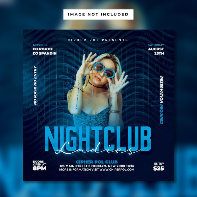 Nachtclub-damen-flyer-vorlage