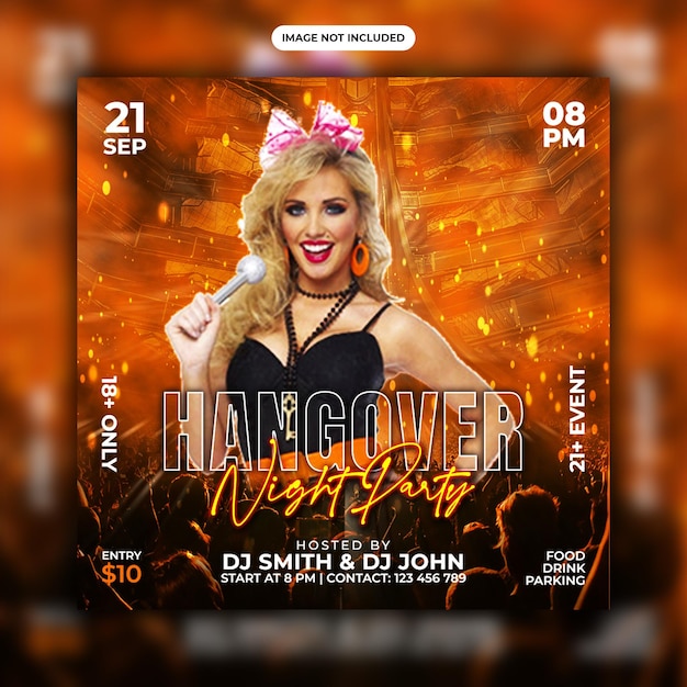 Nachtclub-party-flyer social-media-banner instagram-post