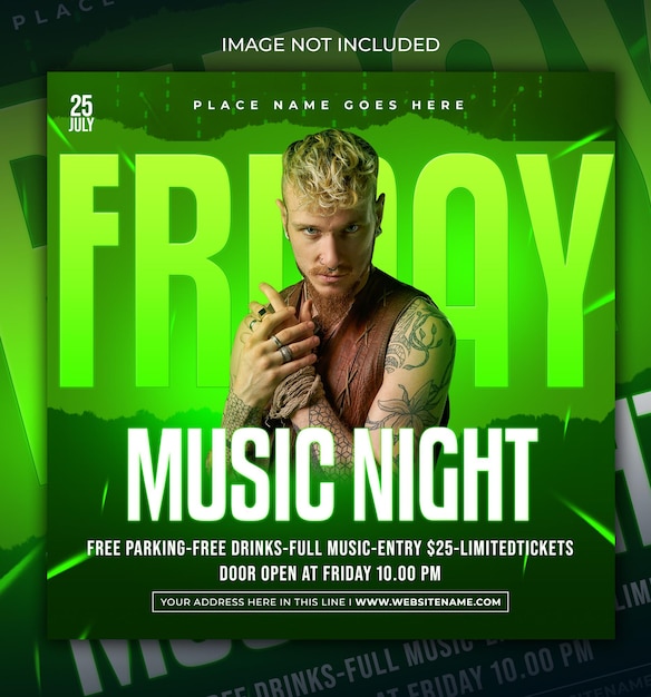 Nachtclub-party-flyer social-media-beitragsvorlage